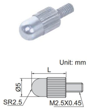 INSIZE Ball Contact Points Product Code: 6282-0201 CarbideØ3mm x L 3.97mm Thread 4 x 48UNF