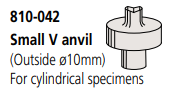 Stepped V-anvil, step height 13 mm groove length 10 mm, Ø4mm- Ø16 mm 810-042