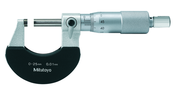 Mitutoyo Outside Micrometer with Heat Ins. Plate 0-25mm, 0,01mm 102-301
