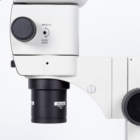 Motic SM7-P APO1X Binocular Plan Apochromat Microscope 8X-56X with 10x Eyepiece Part no. 1100201800071 30º inclined opaque samples