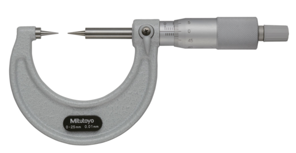 Point Micrometer with Hardened Tip 0-25mm, 15° Tip 112-153