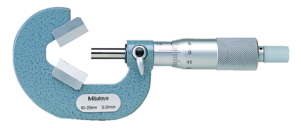 Mitutoyo 3 Flute V-Anvil Micrometer 10-25mm 114-102
