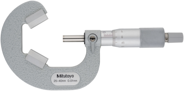 Mitutoyo 3 Flute V-Anvil Micrometer 25-40mm 114-103