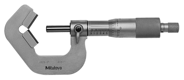 Mitutoyo 5 Flute V-Anvil Micrometer 0,09-1" 114-135