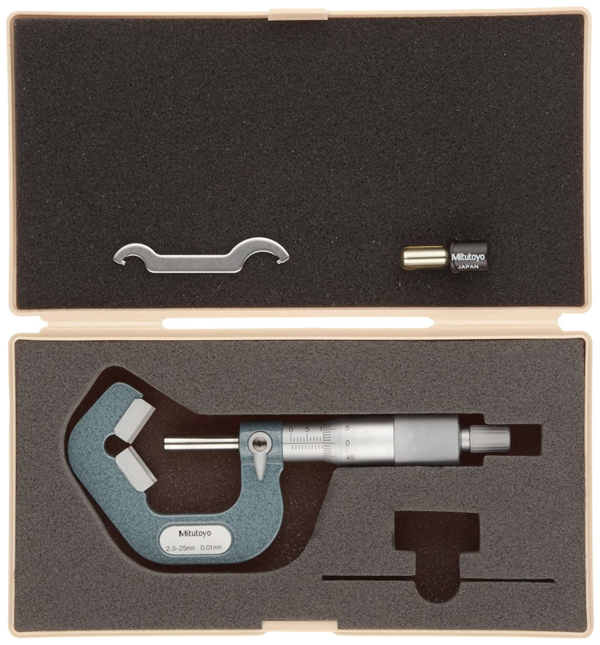 Mitutoyo 5 Flute V-Anvil Micrometer 2,3-25mm 114-137