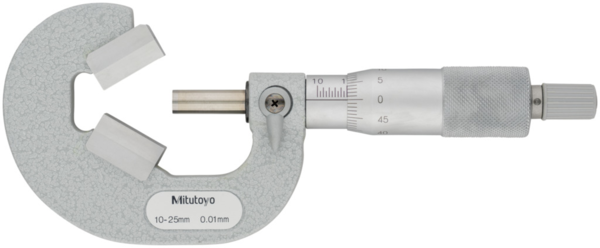 Mitutoyo 3 Flute V-Anvil Micrometer 10-25mm 114-162