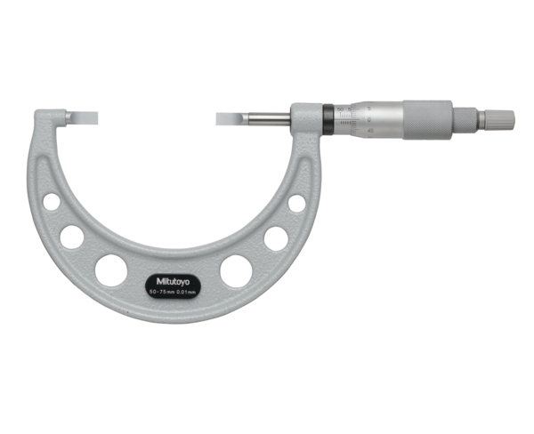 Mitutoyo Blade Micrometer, Hardened Steel Blade 50-75mm, 0,75mm Blade 122-103-10