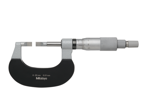Mitutoyo Blade Micrometer, Carbide-Tipped Blade 0-25mm, 0,75mm Blade 122-161-10