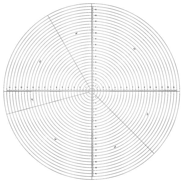 Overlay chart for Projector, No.12 Circle chart 5 mm pitch metric Ø 300 mm 12AAM588