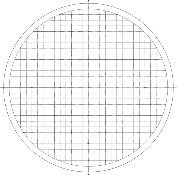 Overlay chart for Projector, No.15 Grid chart 10 mm pitch metric Ø 300 mm 12AAM591