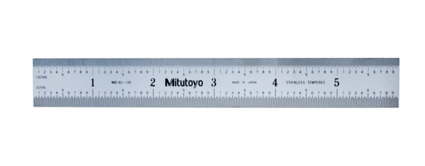 Steel Rule, Wide Rigid Rule 150mm/6", Metric/Inch 182-106