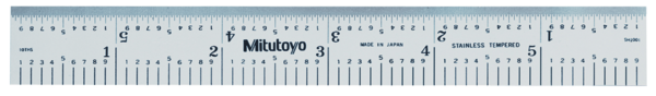 Steel Rule, Wide Rigid Rule 150mm/6", Metric/Inch 182-108