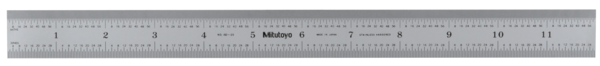 Steel Rule, Wide Rigid Rule 300mm/12", Metric/Inch 182-125
