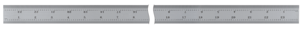 Steel Rule, Wide Rigid Rule 600mm/24", Metric/Inch 182-165