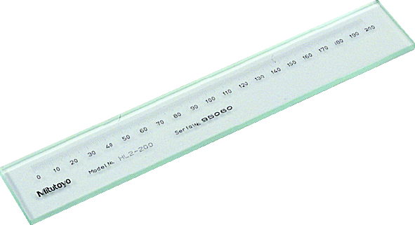Working Glass Scale + Inspection Cert. 0-250mm, 1mm 182-531-10