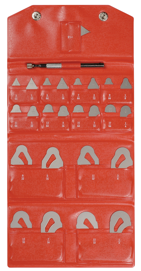 Radius Gauge 1/64–17/64” by 64ths, 17 leaves 186-903