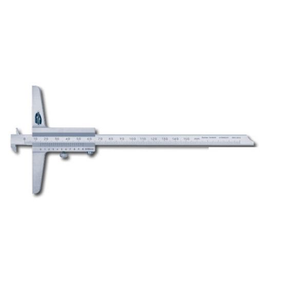 Standard Gauge Metric Vernier Depth Gauge without Fine Adjustment, Caliper Type, Range 0-150mm , Graduation 0.05mm , 100mm base 00514042