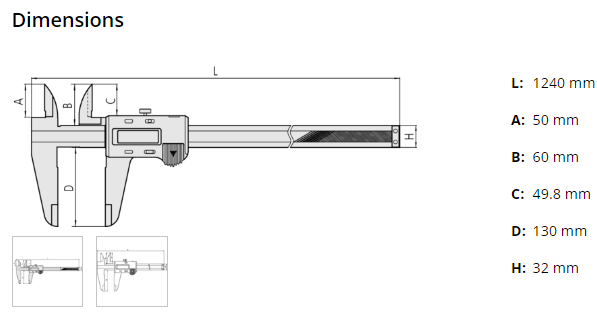 Mitutoyo Vernier Caliper 0-150mm, 0,05mm, Metric 530-101