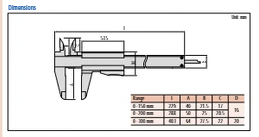 Mitutoyo Vernier Caliper with Thumb Clamp 0-300mm/0-12", 0,02mm, Metric/Inch 531-112