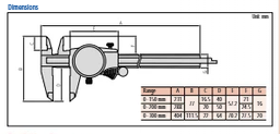 Mitutoyo Dial Caliper 0-200mm, 0.02mm, 2mm/rev, Metric 505-731
