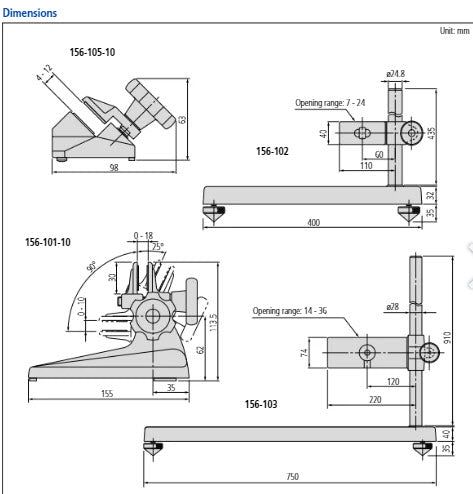 Micrometer Stand for Micrometer 100-300mm/5-12" 156-102