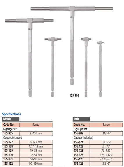 Telescopic Gauge 12.7-19mm 155-128