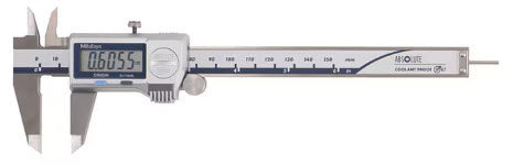 Mitutoyo Digital ABS Caliper Coolant Proof IP67 In/Met, 0-6", Thumb Roller, Round Rod depth gauge, w/o Output 500-768-20