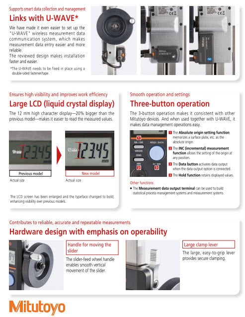 Digital ABS Height Gauge Inch/Metric, 0-600mm/ 0-24", with Handwheel 570-414