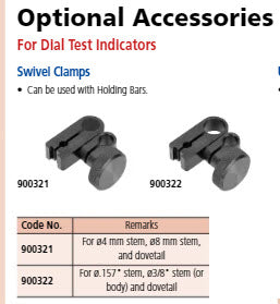 Mitutoyo 900321 Swivel Clamp for D=4/8mm, Dovetail