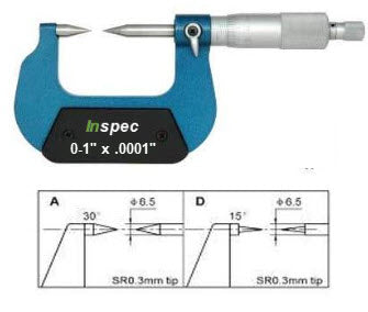 Inspec Point Micrometer 0-1" x .0001" Code 200-41-161