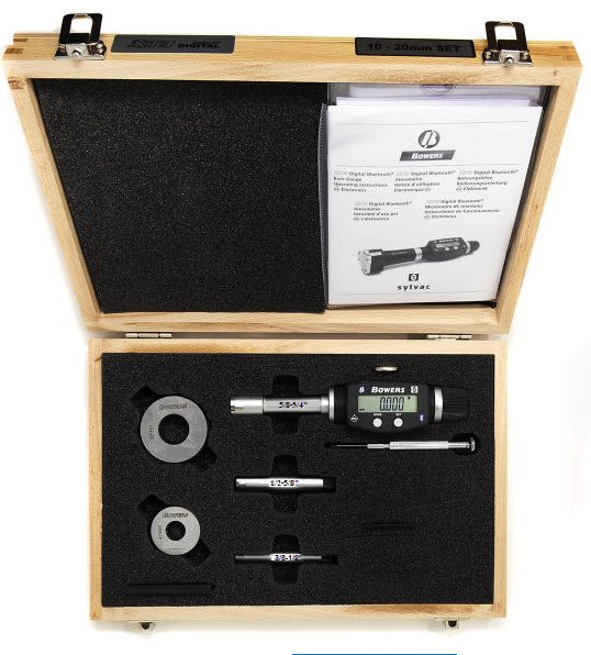 Bowers XT3 Digital Bore Gauge Set With Bluetooth 3/8-3/4"/10-20mm SXTD4i-BT