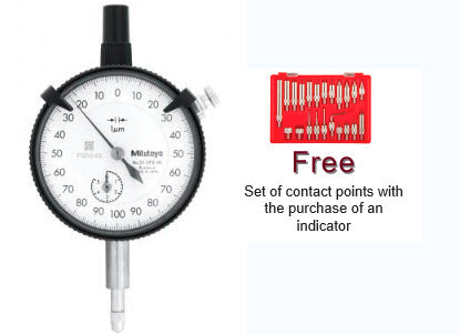 Dial Gauge, Lug Back, ISO Type Jewelled Bearing, 5mm, 0,001mm 2119S-10 8MM stem