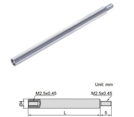 Steel Extension Rod INSIZE 4" (6282-2020) Inch thread 4 x48UNF