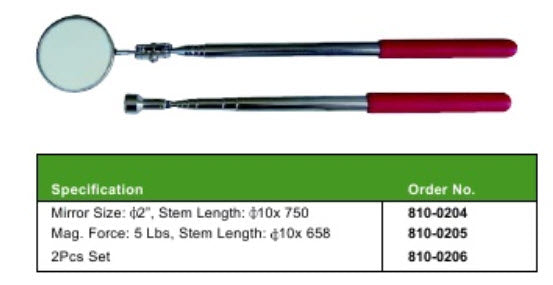 MHC 810-0204 Telescopic Mirror size 2" diameter Length 750mm