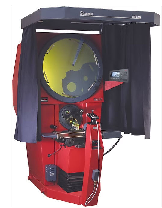 Starrett HF750 Shadowgraph 750mm/ 30" screen Horizontal bench-top profile projector with readout system. 12" x 8" X-Y travel workstage (300 x 200mm)