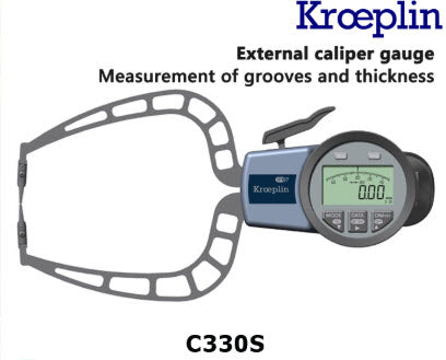 Kroeplin Metric External Caliper Gauge 0-30mm, 0.005mm, C330S