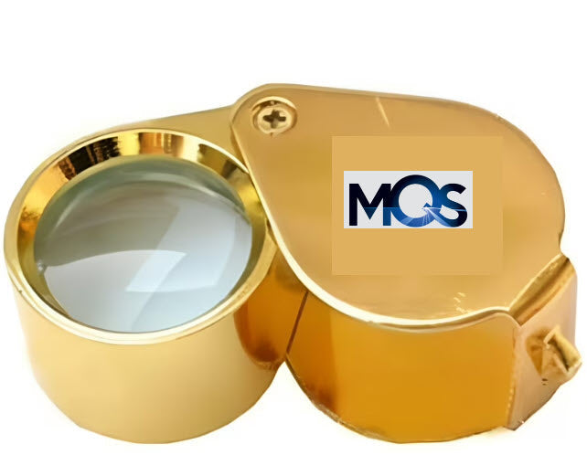 Triplet Magnifying Jewellers Eye Glass 854-8230, 30x x 18mm Gold Colour