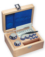 Kern 304-071-610 E1 Set of Weights 1g - 2Kg Polished Stainless Steel in Wooden Box with DKD Calibration Certificate, Dust-brush, tweezers and gloves