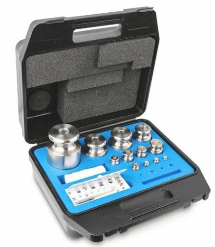 KERN® Set of weights 333-084-600, OIML Class F2, Nominal value 1g - 5kg, Platelet, Stainless Steel polished DKD Certificate of Calibration Included