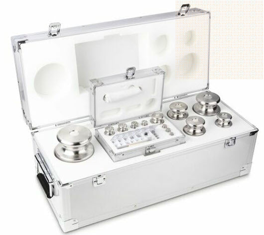KERN® Set of weights 334-096, OIML Class F2, Nominal value 1g - 10kg, Platelet, Stainless Steel polished