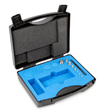 Kern 344-024, Kern M1 Sets 1g - 50g in a plastic case Cylindrical shape, polished stainless steel Dust-brush, tweezers and gloves to handle the weights. DKD Certificate of Calibration Included (Copy)