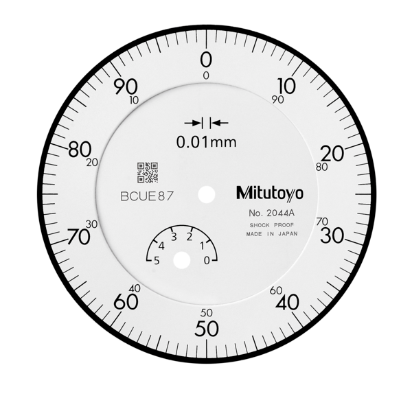 Standard DTI, Flat Back, ISO Type, 5mm, 0,01mm 2044AB