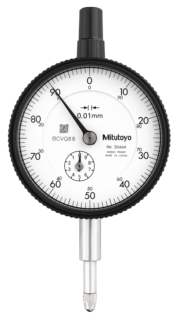 Mitutoyo 524-501 Hicators Dial Indicator, M2.5X0.45 Thread, 8mm Stem Dia., White Dial, 50-0-50 Reading, 60.7mm Dial Dia., 0.05mm Range, 0.001mm Graduation, +/-0.05mm Accuracy