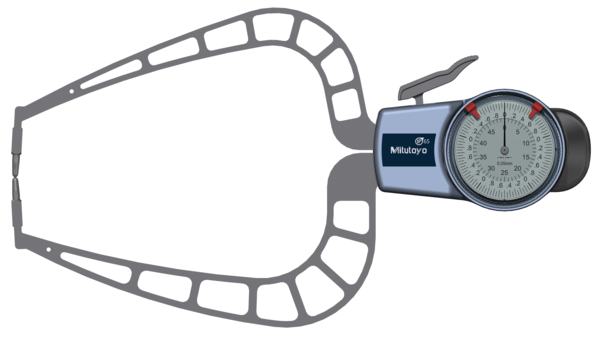Mitutoyo External Dial Caliper Gauge , 0,005mm 209-911, 0-50mm ( Kroeplin Equivalent D450)