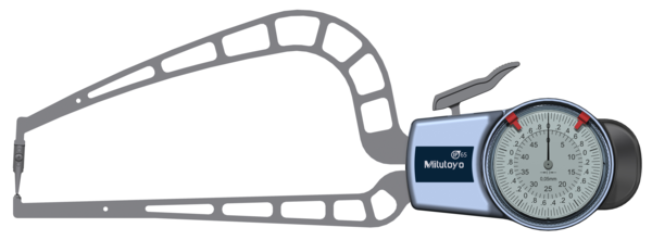 Mitutoyo External Dial Caliper Gauge , 0,005mm 209-922 0-50mm, Measuring Contact: Carbide ball ø3mm / bevel, radius 0.75mm ( Kroeplin Equivalent D4R50S)