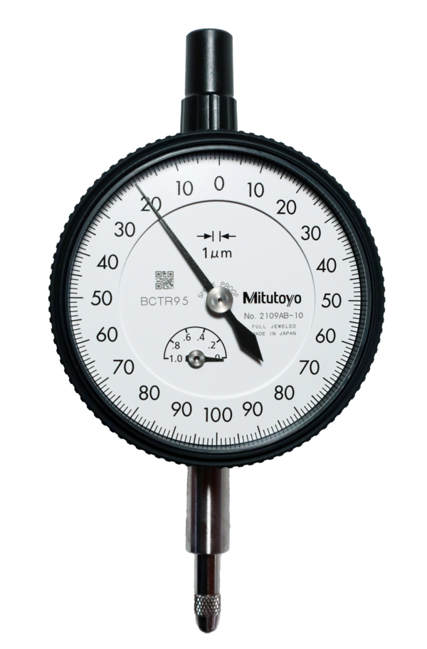 Dial Gauge, Flat Back, ISO Type Jewelled Bearing, Shockproof, 1mm, 0,001mm 2109AB-10