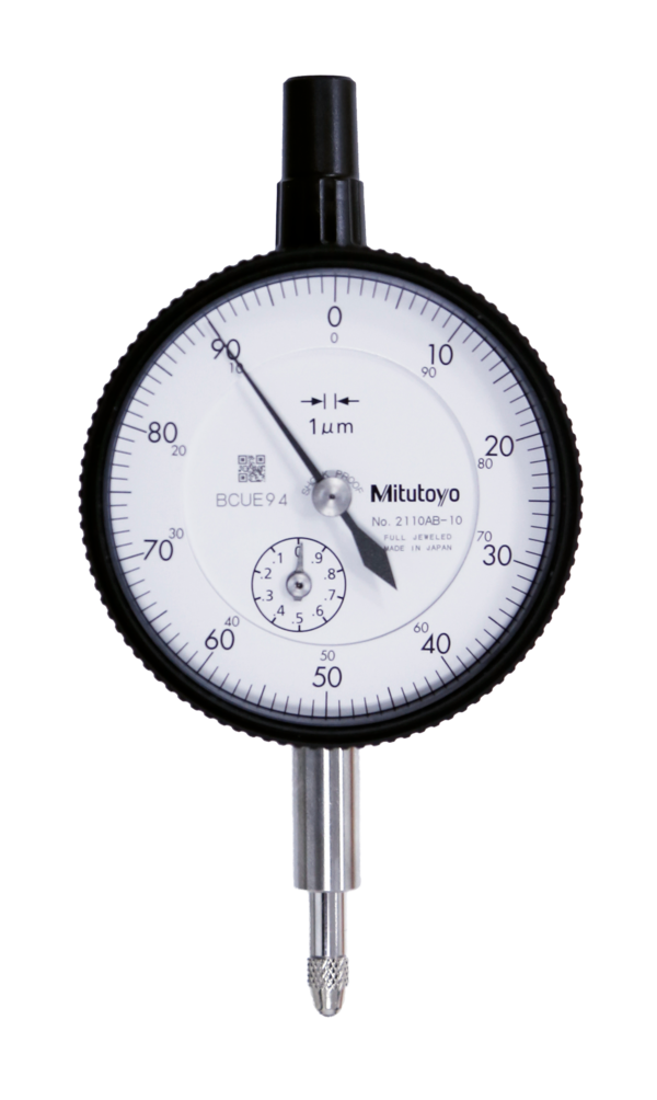 Dial Gauge, Flat Back, ISO Type Jewelled Bearing, Shockproof, 1mm, 0,001mm 2110AB-10