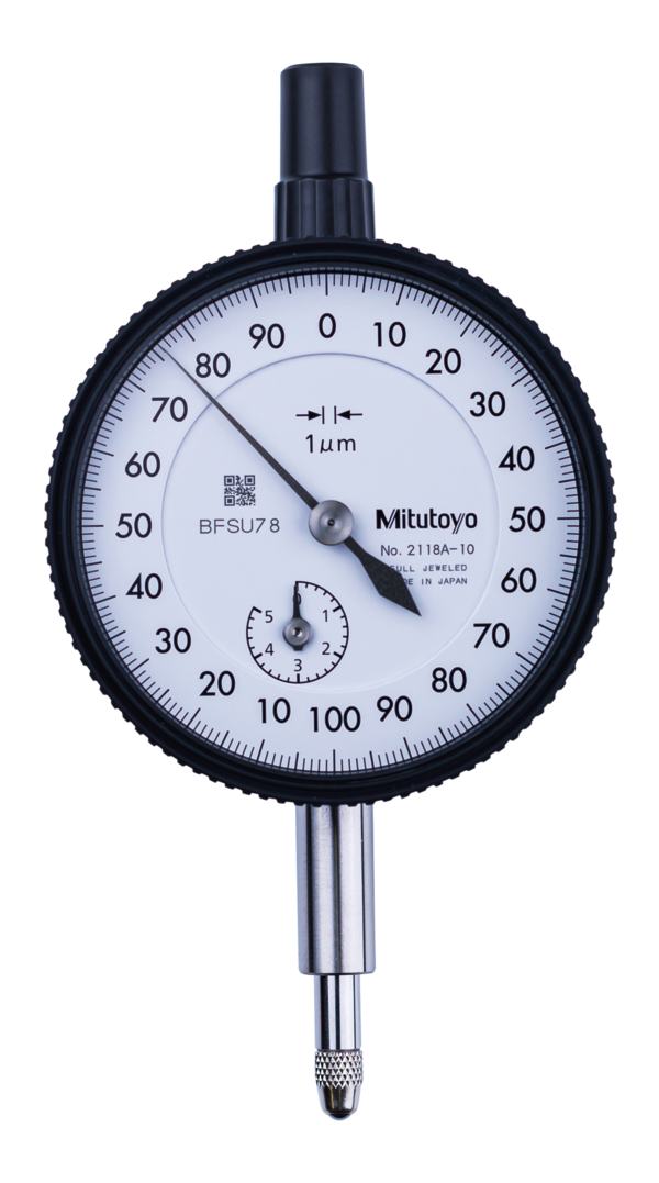 Dial Gauge,Flat Back, ISO Type Jewelled Bearing, 5mm, 0,001mm 2118AB-10