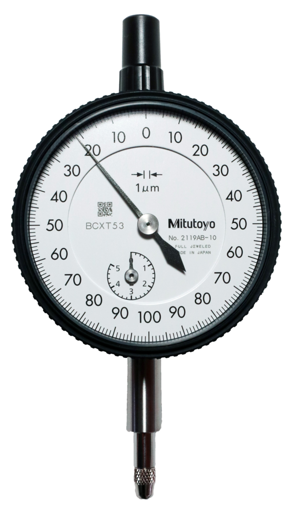 Dial Gauge, Lug Back, ISO Type Jewelled Bearing, 5mm, 0,001mm 2119A-10