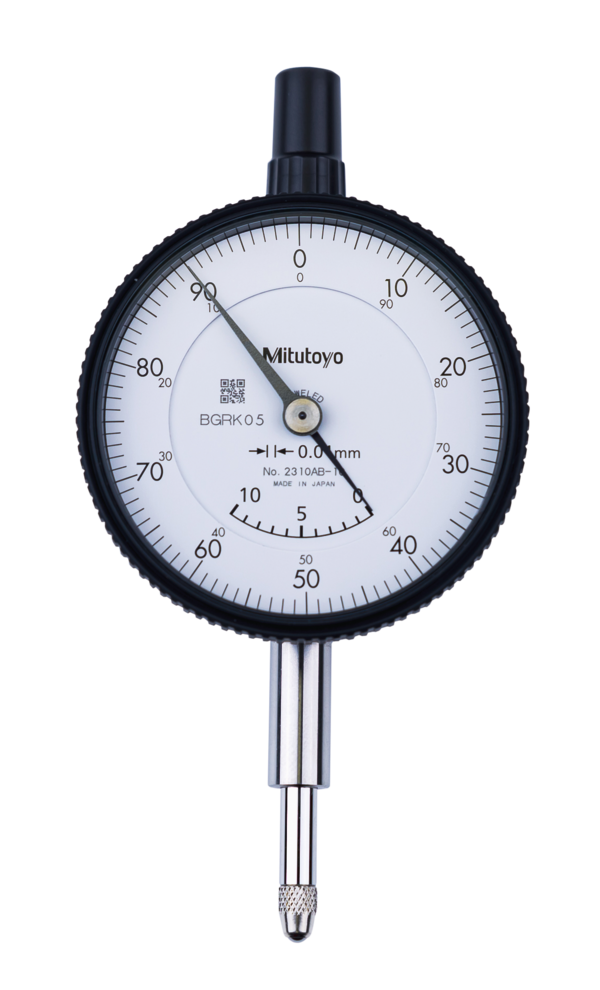 Dial Gauge,Flat Back, ISO Type Jewelled Bearing, 10mm, 0,01mm 2310AB-10